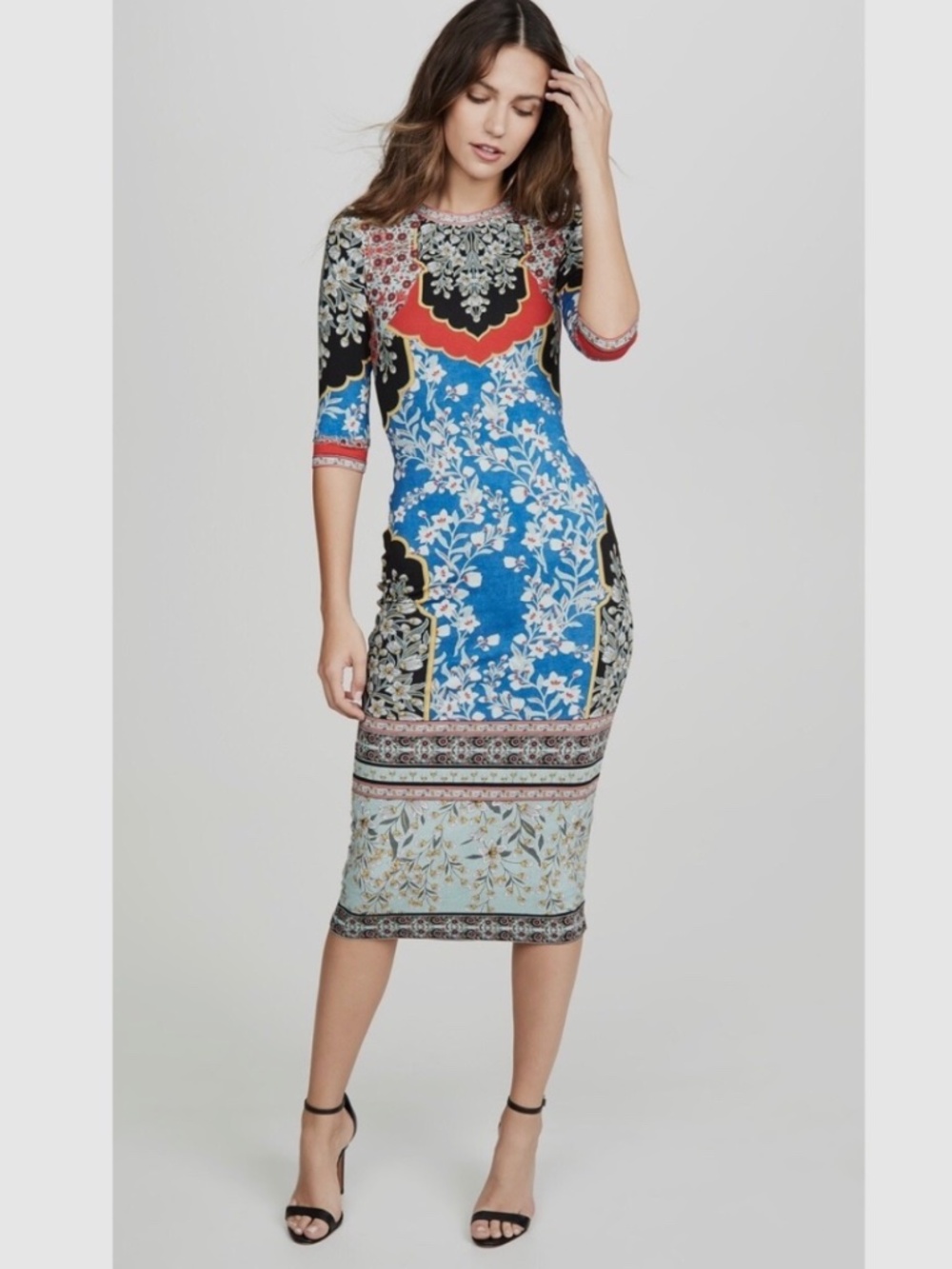 ★NWT Org.$350 Alice + Olivia Delora Floral Print Sheath Dress Stretch Size 0★